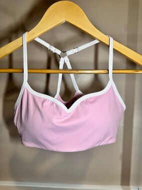 Light Pink Strappy Bralette with White Trim